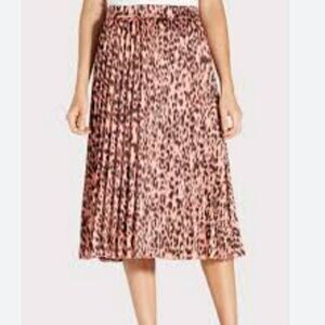 Peyton Jensen Leopard Pleated Skirt Sz XS
